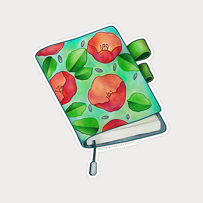 Floral Notebook Vinyl Sticker