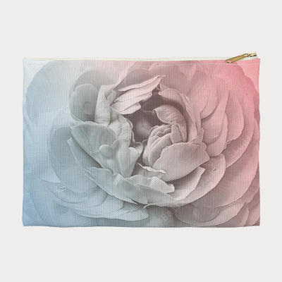 White Ranunculus Accessory Pouch